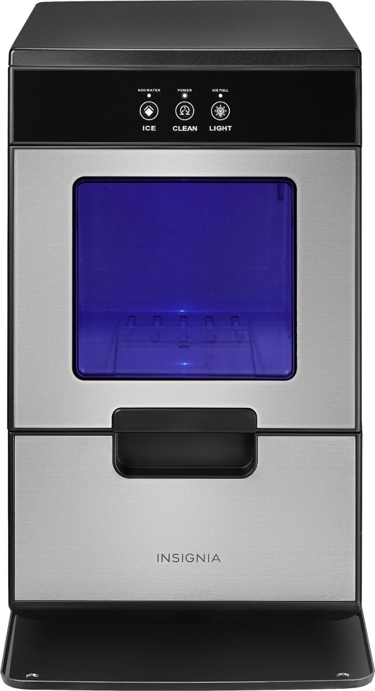 Insignia™ - 44 Lb. Portable Nugget Ice maker with Auto Shut-Off - Stainless steel (Used Good)