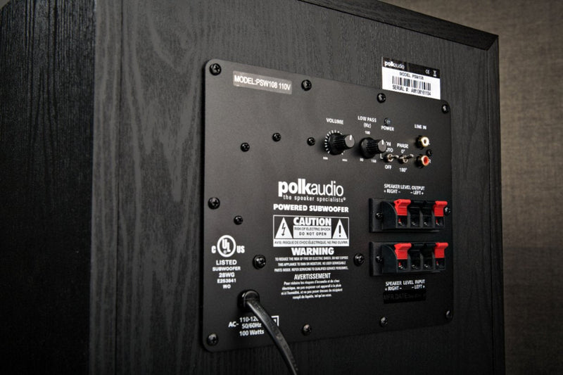 Polk Audio - PSW108 10" Powered Subwoofer, 100W Peak Power, Explosive Performance for Movies & Music - Black
