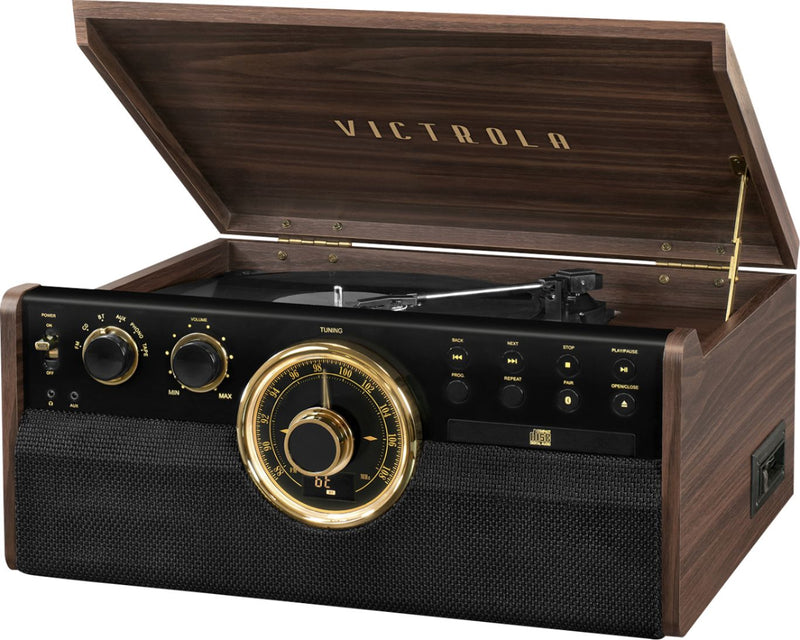 Victrola - Bluetooth Stereo Audio System - Gold/Brown/Black Listing