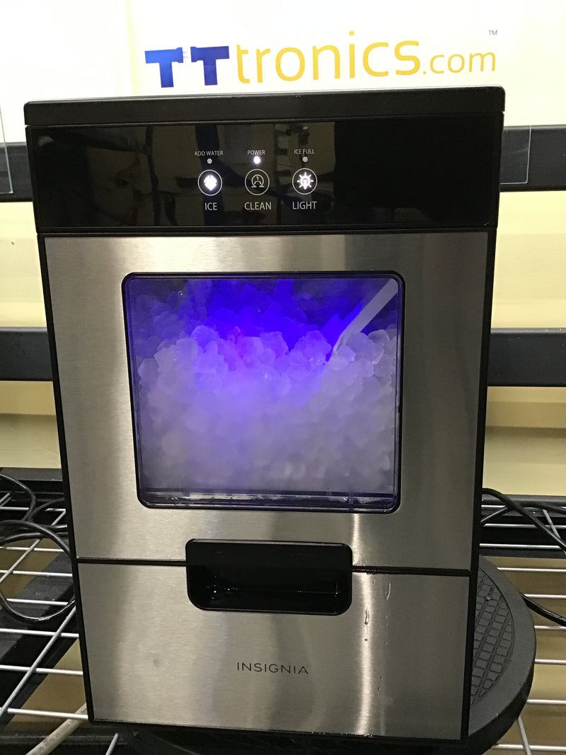 Insignia™ - 44 Lb. Portable Nugget Ice maker with Auto Shut-Off - Stainless steel (Used Good)
