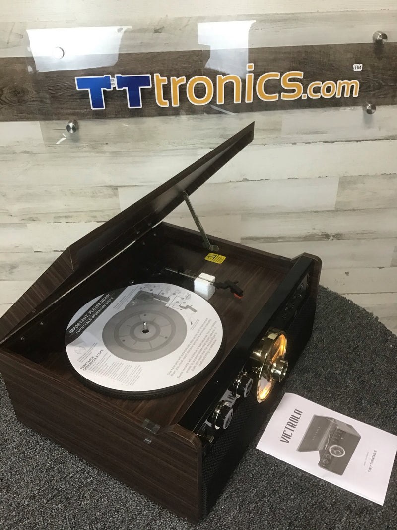 Victrola - Bluetooth Stereo Audio System - Gold/Brown/Black Listing