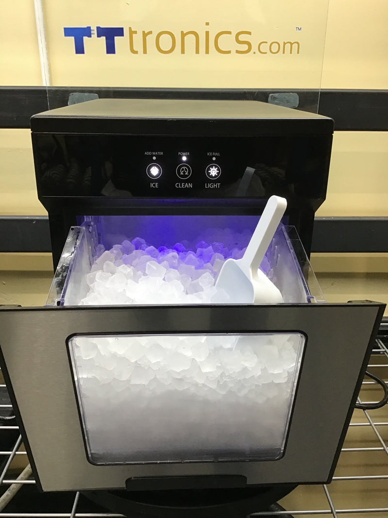 Insignia™ - 44 Lb. Portable Nugget Ice maker with Auto Shut-Off - Stainless steel (Used Like New)